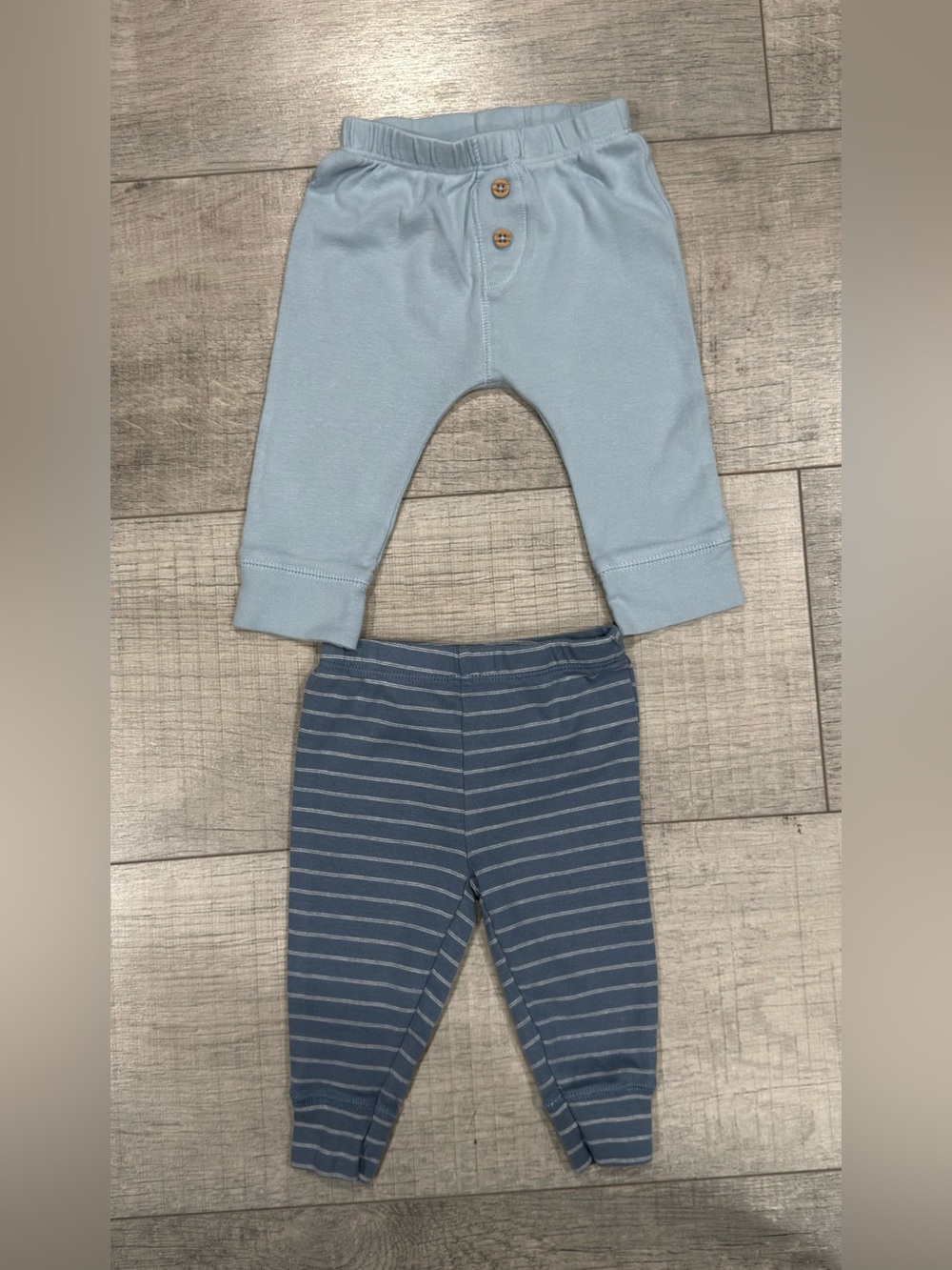 Carter’s Baby Boys 2-Pack Pants Size 6 Months Blue Striped Pull-On Cotton